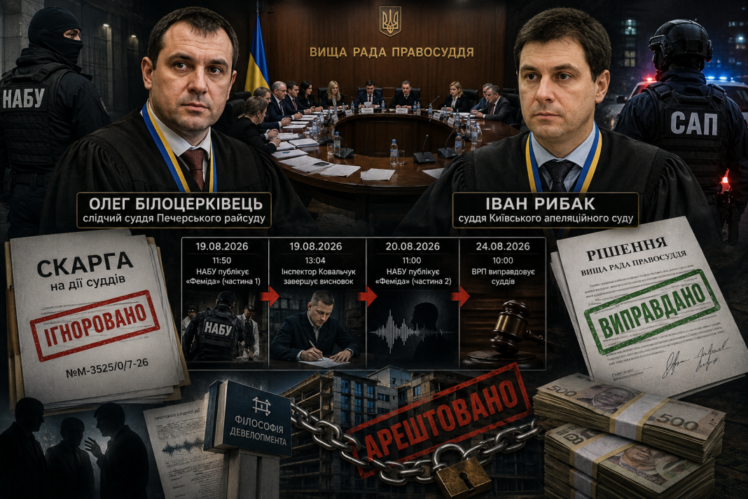 Конвеєр кругової поруки: Як ВРП за два дні виправдала суддів Білоцерківця та Рибака після гучного викриття НАБУ у справі «Філософії девелопмента»