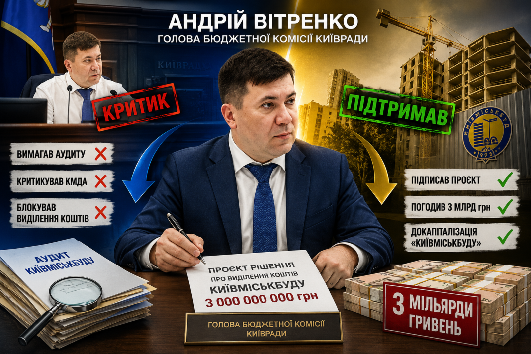 Від жорсткого критика до підписанта мільярдних траншів: як голова Бюджетної комісії Андрій Вітренко погодив виділення 3 млрд грн «Київміськбуду»