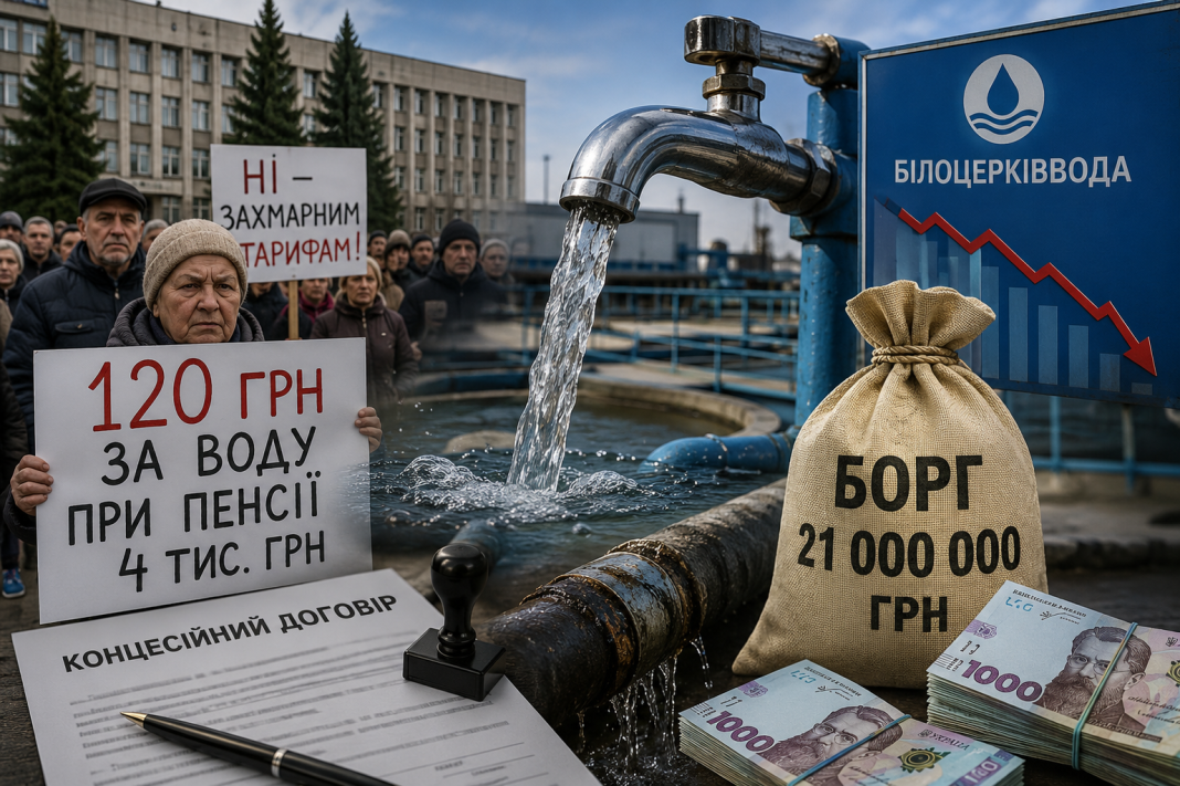 Водна криза у Білій Церкві: як 12 років концесії та 21 мільйон боргу вилилися у тариф до 120 грн за куб