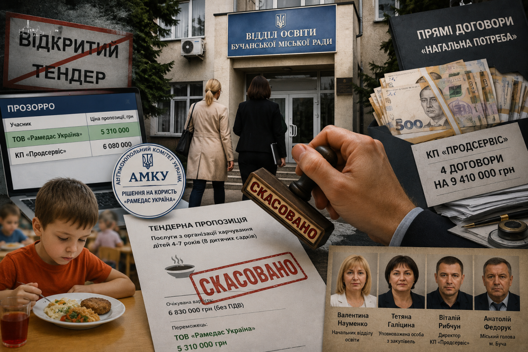 Маніпуляції з дитячим харчуванням у Бучі: як освітяни знищили тендер через перемогу дешевшого конкурента на користь «своєї» контори