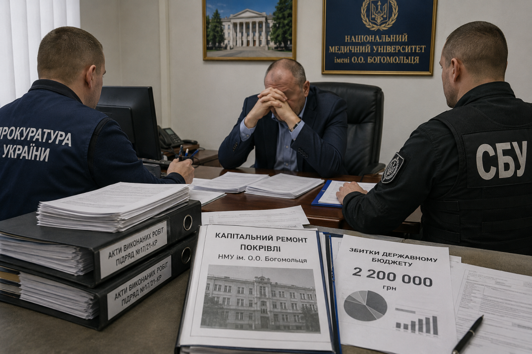 2,2 мільйона на дірявому даху: Заступнику ректора вишу Богомольця вручили підозру через масштабний «дерибан» на ремонті