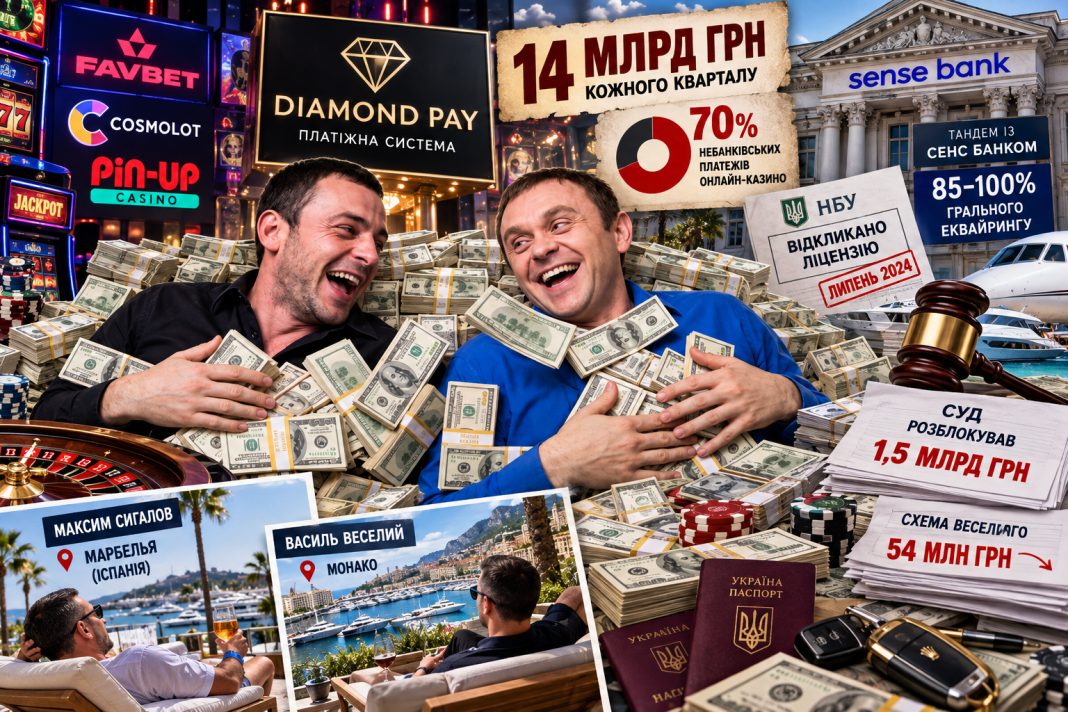 Мільярдні потоки на тіньових казино: як скандальна платіжна система «Даймонд Пей» монополізувала гральний ринок, а її власники ховаються по європейських курортах