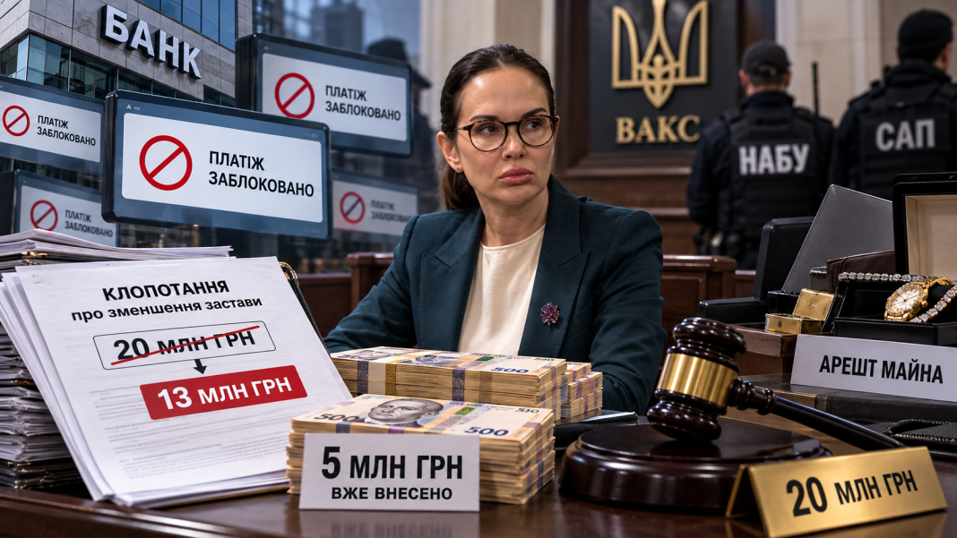 Застава, арешт рахунків та «банкопад» через фінмоніторинг: чому захист Ірини Мудрої просить зменшити суму до 13 мільйонів