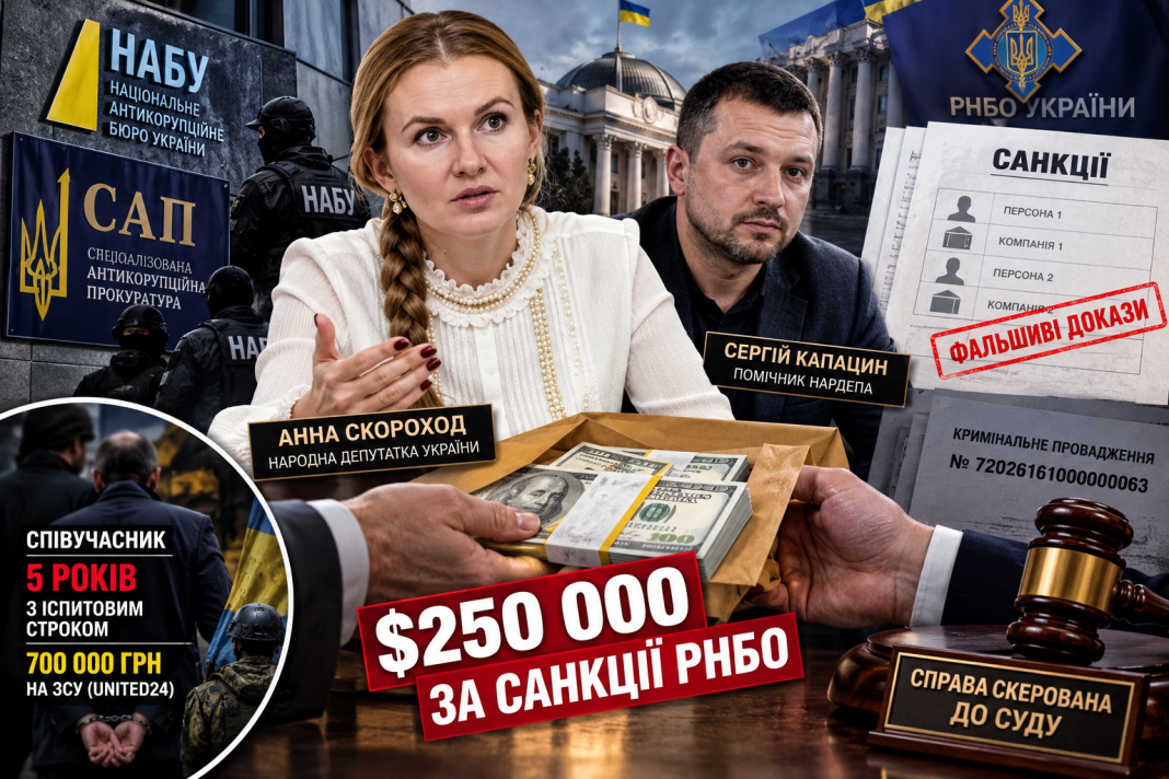 $250 тисяч за «санкції під ключ»: справу народної депутатки Анни Скороход та її помічника скеровано до суду